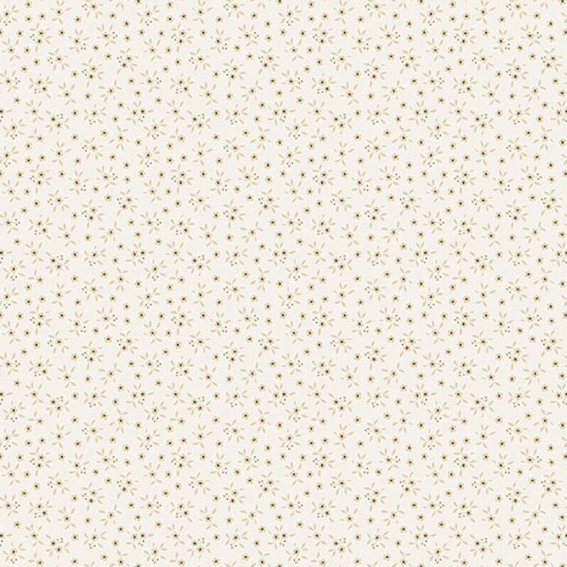 Cloud white fabric tossed with delicate flowers cream flowers.