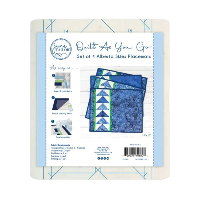 The front of the Alberta Skies Placemats - Set of 4 pack by June Tailor