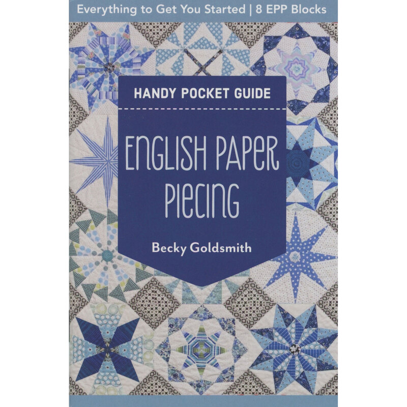 Cover of Handy Pocket Guide: English Paper Piecing by Becky Goldsmith, featuring a quilt pattern.