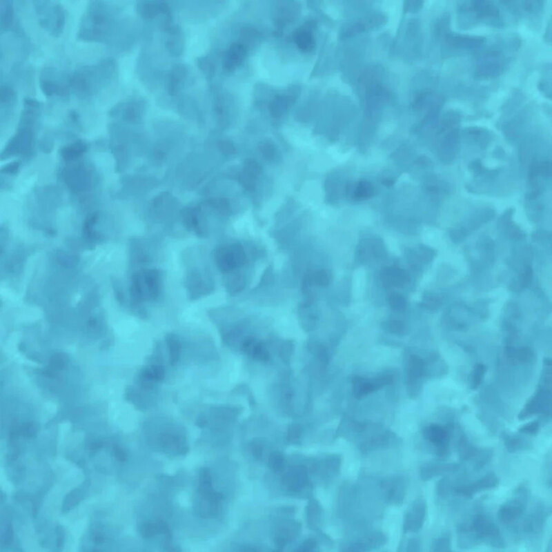 Mottled ocean blue fabric.