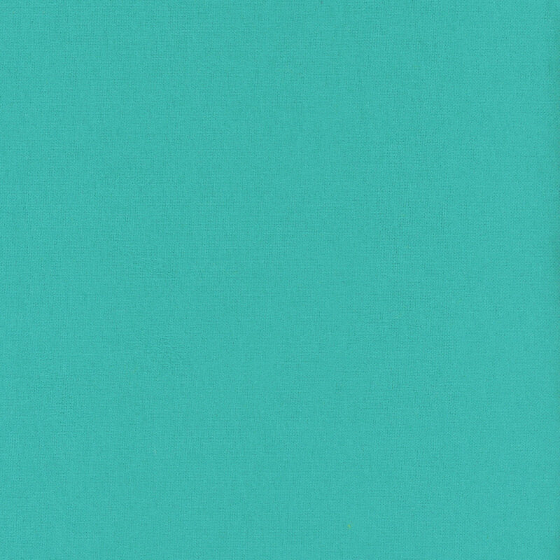 Swatch of solid, bright turquoise flannel fabric 