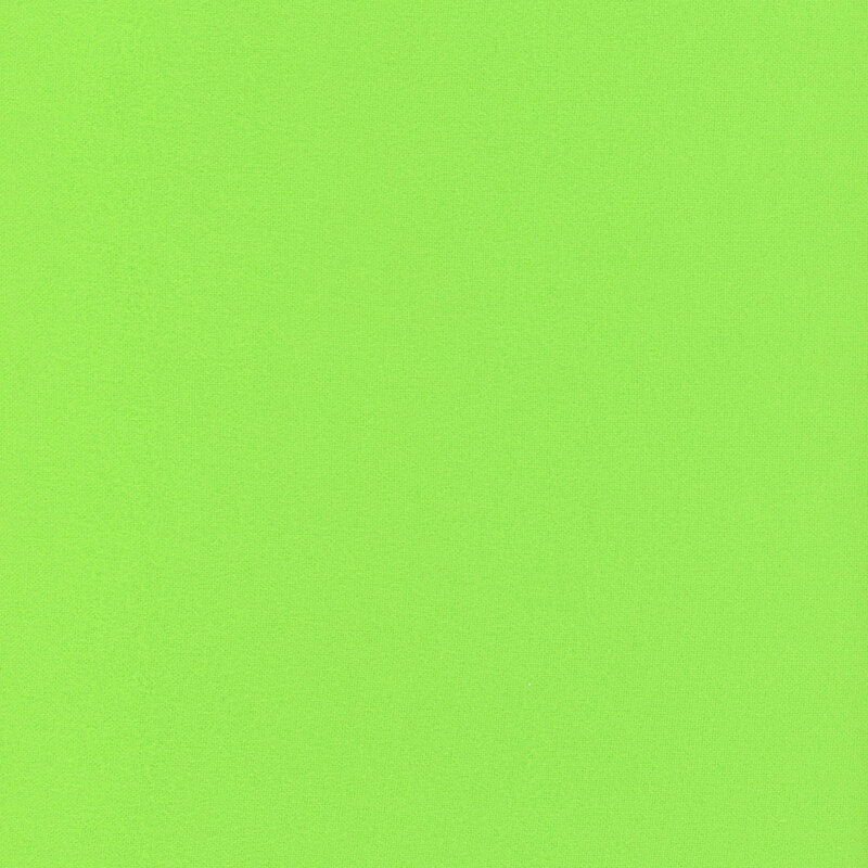 Swatch of solid, bright lime green flannel fabric 