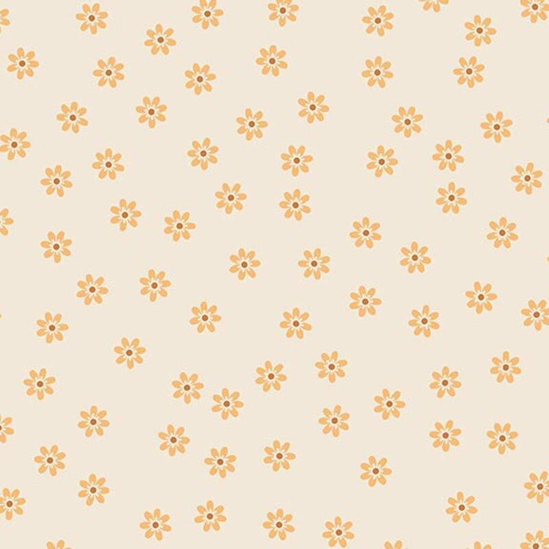 Light beige fabric with tossed yellow daisies