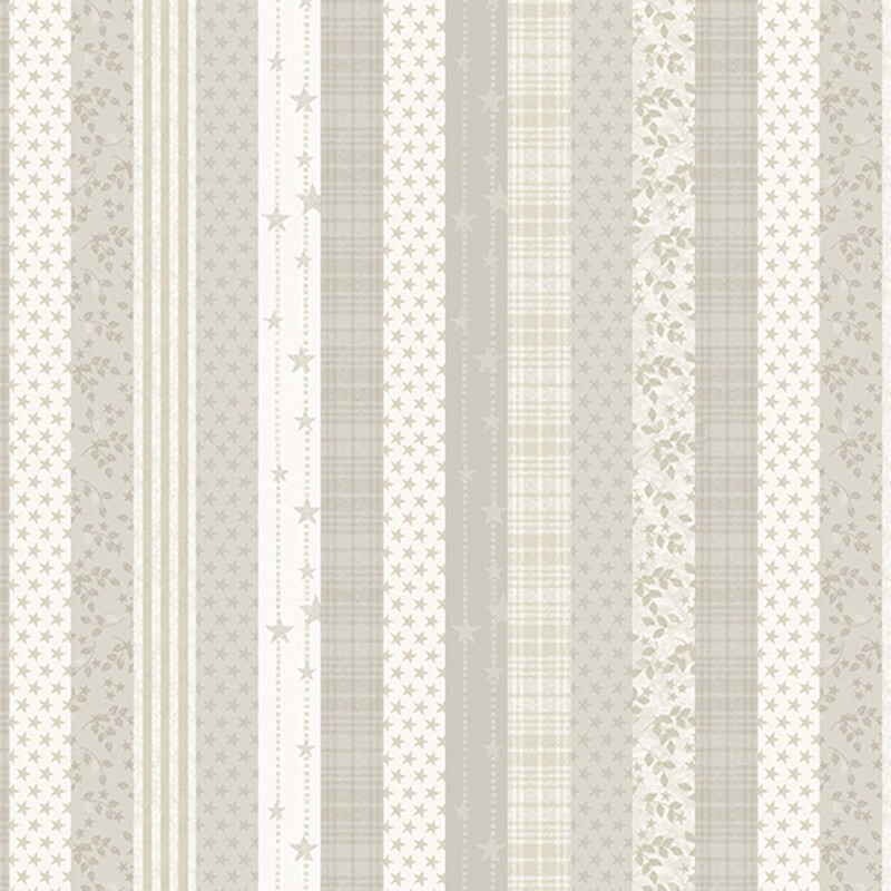 Fabric with light beige and cream stripes featuring subtle tonal patterns
