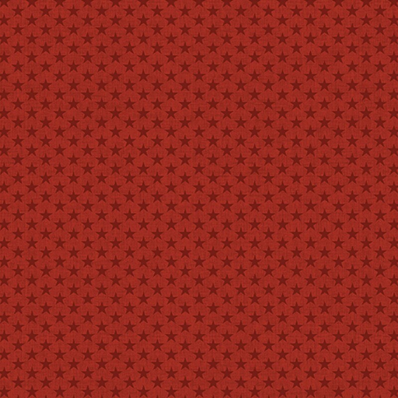 Tomato red fabric with tonal crimson stars