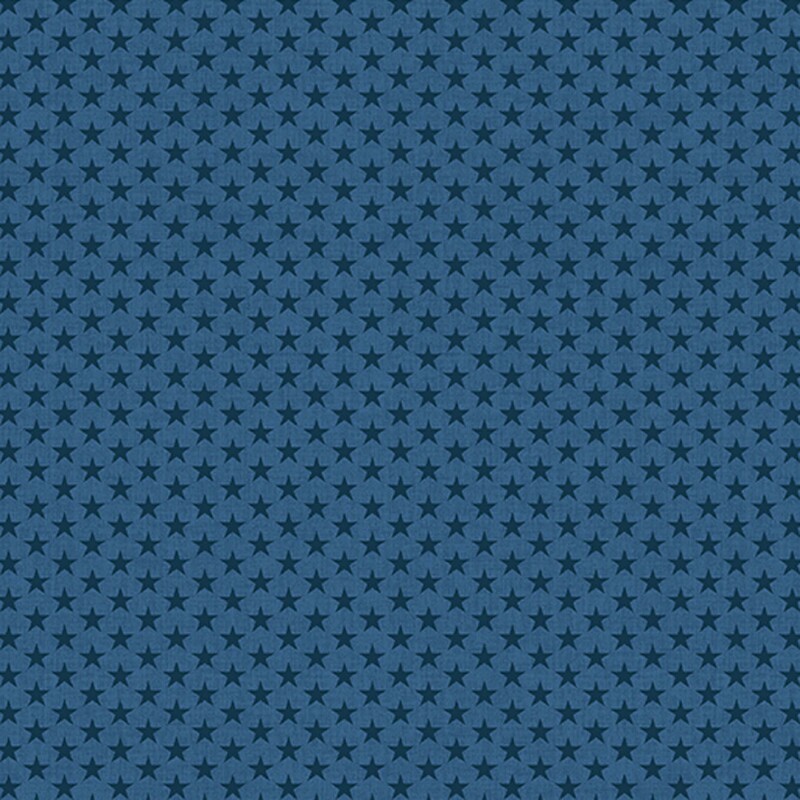 Denim blue fabric with tonal navy stars