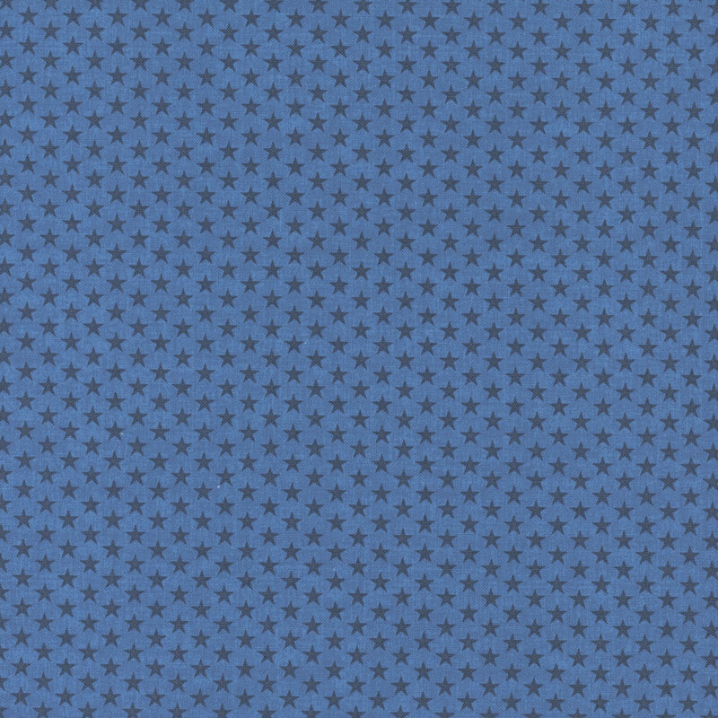 Denim blue fabric with tonal navy stars
