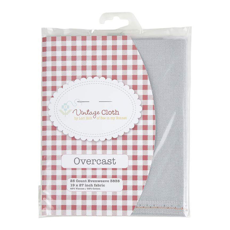 The front of the Lori Holt Vintage Cloth - 25ct Lugana Overcast package