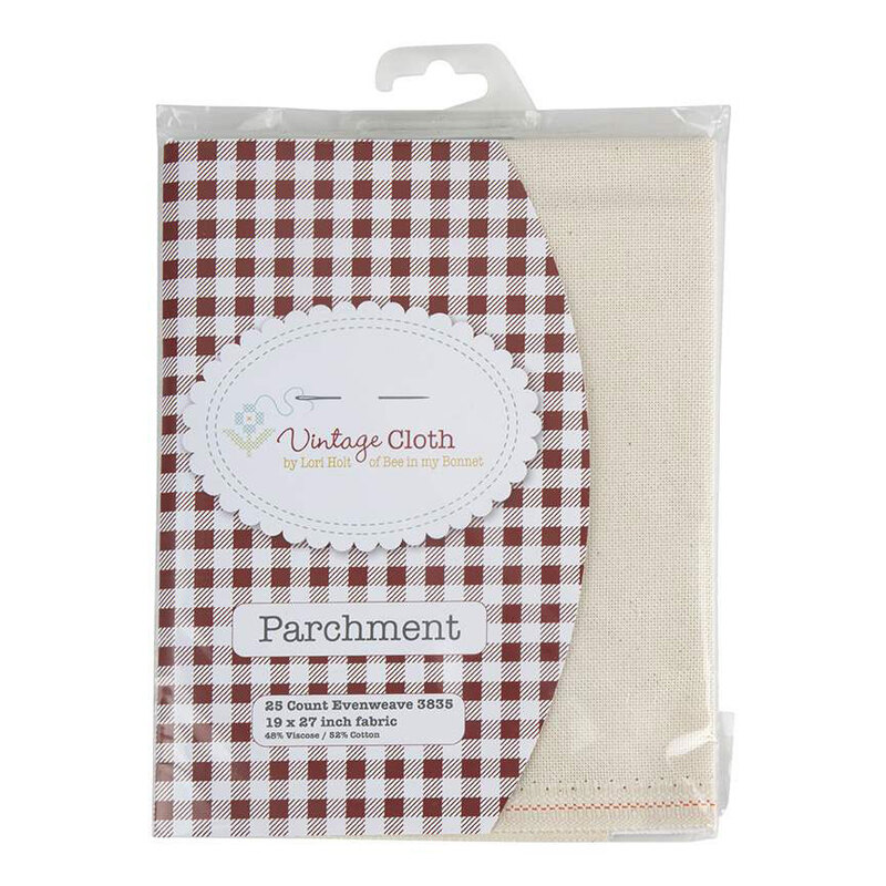 The front of the Lori Holt Vintage Cloth - Lugana Parchment package.