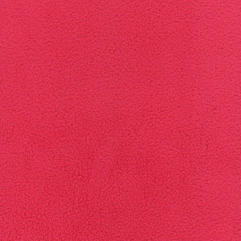 Solid fleece fabric swatch in red.