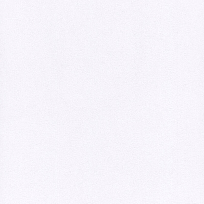 Solid fleece fabric swatch in crisp white.