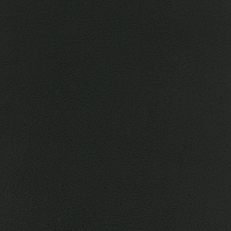 Solid fleece fabric swatch in black.