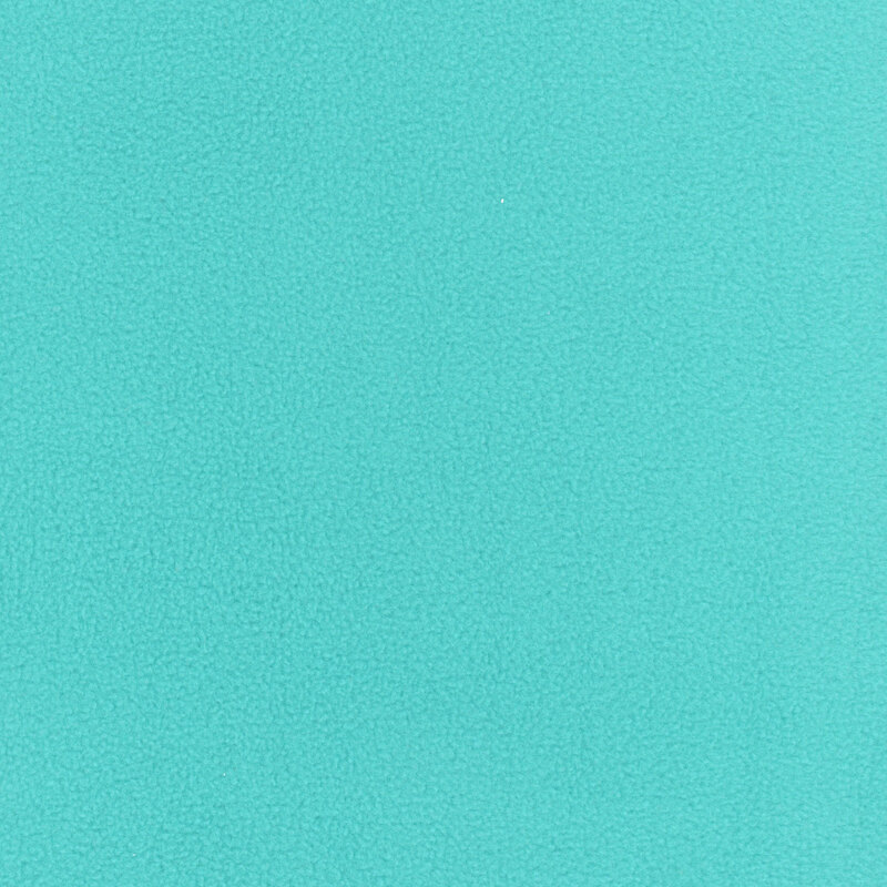 Solid fleece fabric swatch in turquoise.