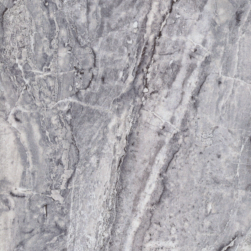 Slate gray marble texture fabric with dark gray accents 