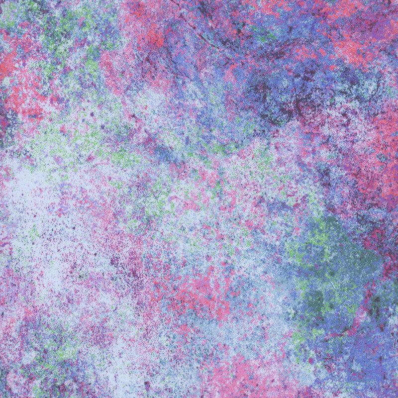 Mottled and textured fabric in purple hues with teal accents.