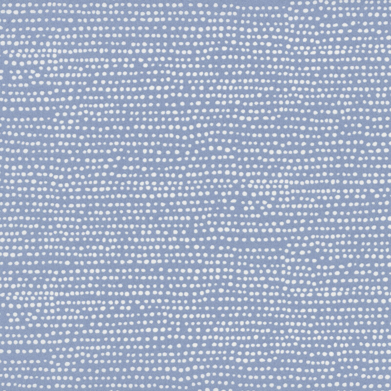 A textured blue background with vertical lines of small white dots.