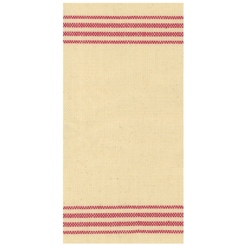 Large image demonstrating the two rows of red striping featured on the toweling print.