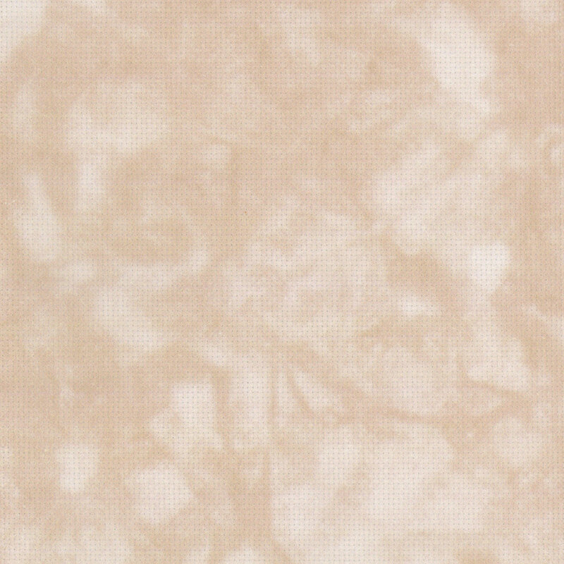 A 8 x8 scan of the Fabric Flair Tan Dyed Effect 14ct Aida Cloth with a mottled light tan pattern.  