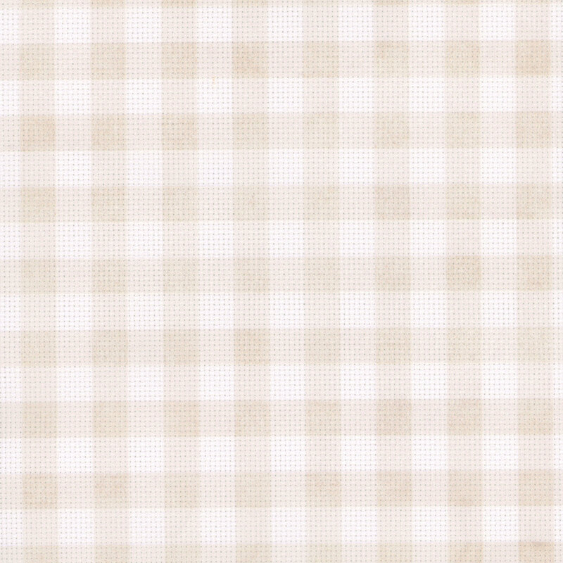 A 8 x 8 scan of 14ct Aida Cloth with a white and cream gingham pattern. 
