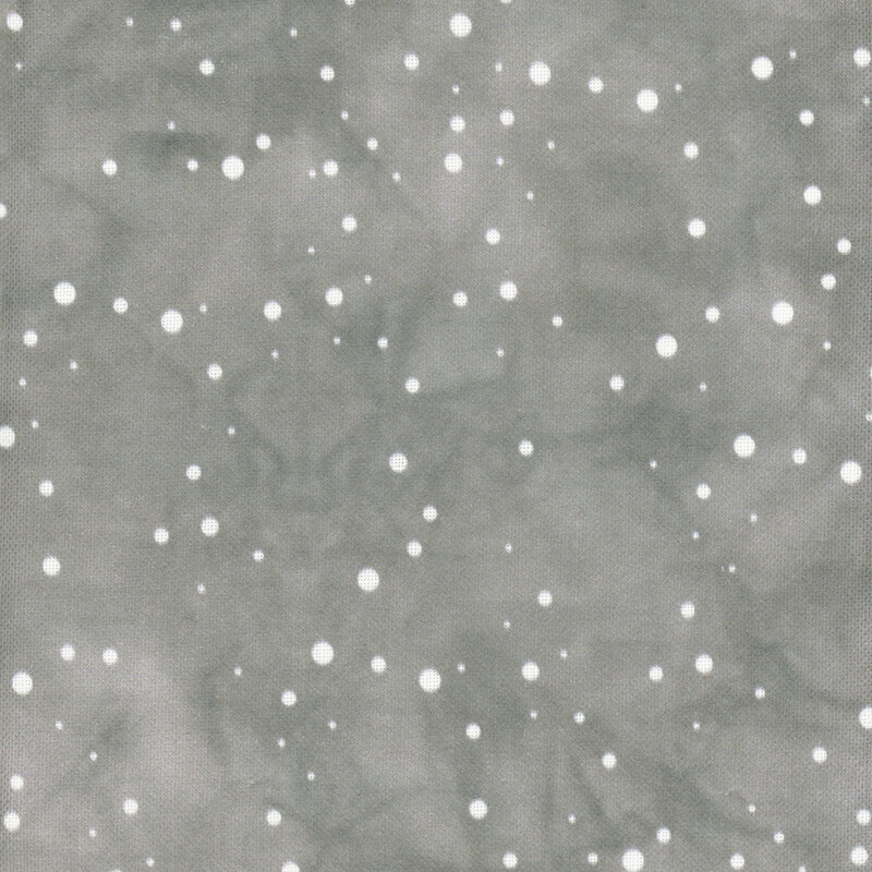 A 8 x 8 scan of 32ct Linen Cloth with a mottled grey pattern with round snowflakes.  
