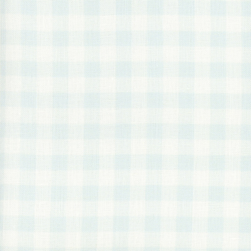 A 8 x 8 scan of 32ct Linen Cloth with a white and light blue gingham pattern. 