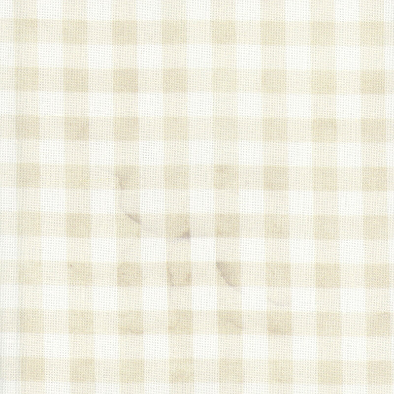 A 8 x 8 scan of 32ct Linen Cloth with a rustic white and tan gingham pattern.  