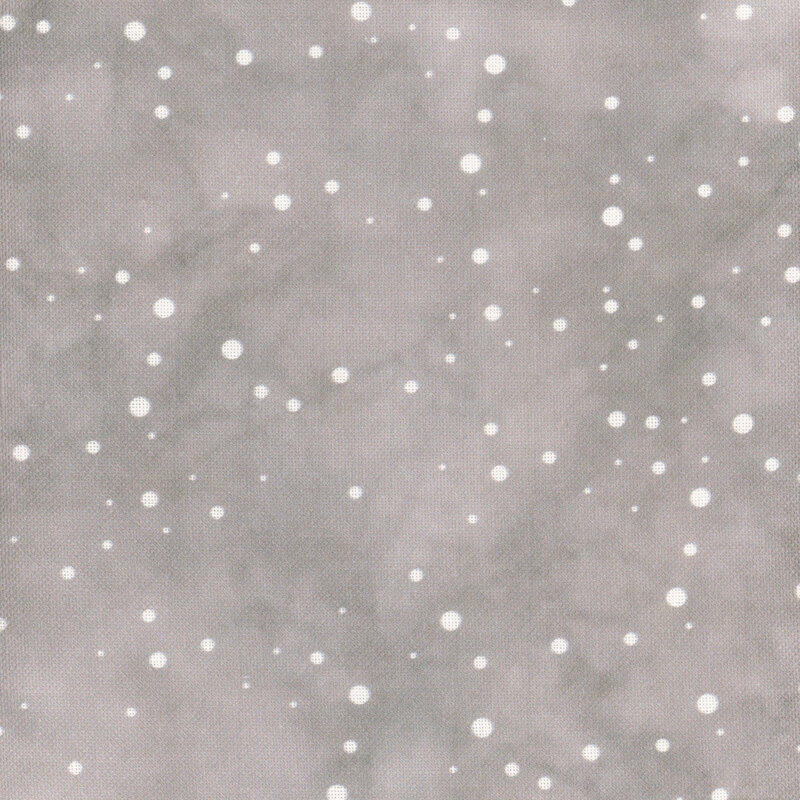 A 8 x 8 scan of 32ct Linen Cloth with a mottled light grey pattern with round snowflakes.  