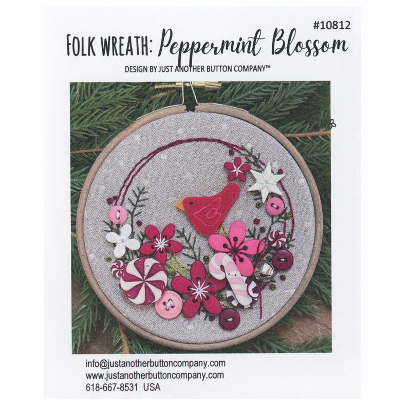 The front of the Folk Wreath: Peppermint Blossom pattern. 