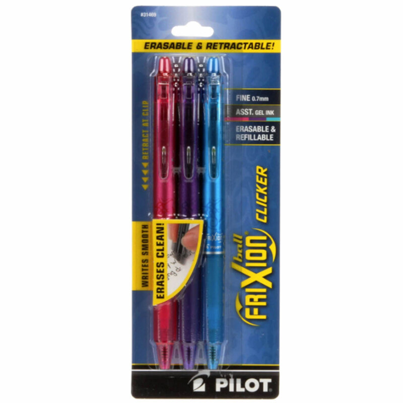 Frixion Clicker Pen Assortment - .7mm 3pk