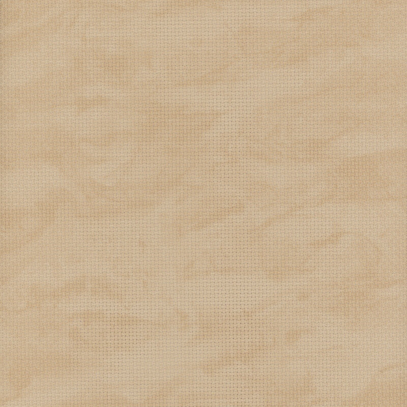 8" x 8" close up on the Vintage Country Mocha 14 Count Aida Cloth, showing the warm beige tone with tonal marbling.