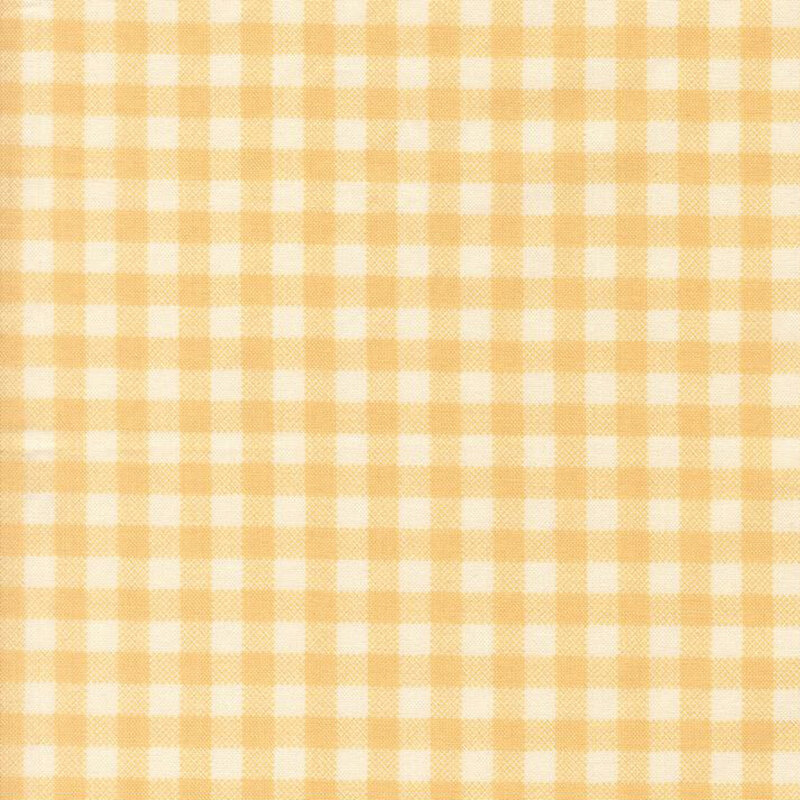 Goldenrod yellow and cream gingham fabric