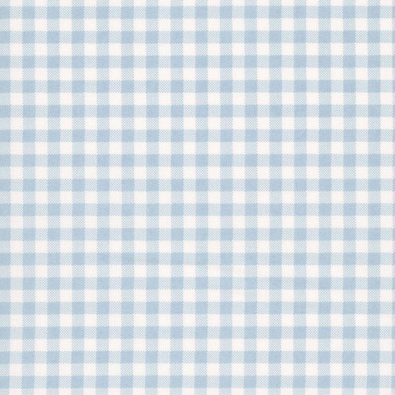 Baby blue and cream gingham fabric