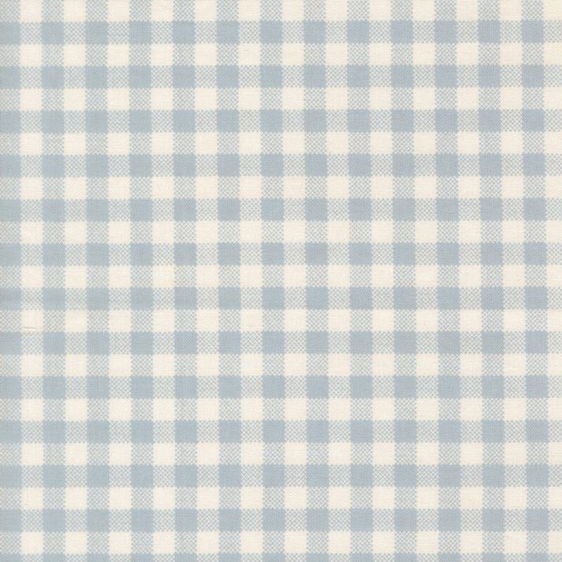 Baby blue and cream gingham fabric
