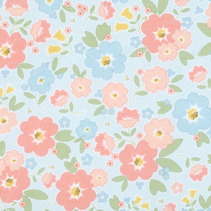 Handmade Sweetness Quilting Cuddle 31790-22QC Sky Vintage Blooms by Heather Briggs for Moda Fabrics
