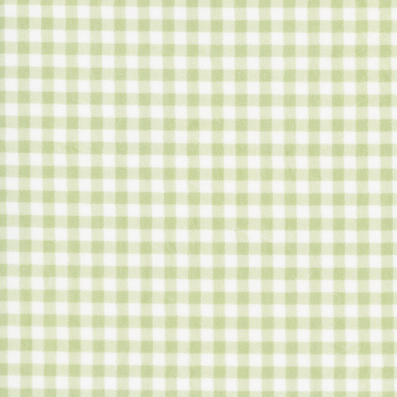 Green and white gingham Quilting Cuddle fabric.