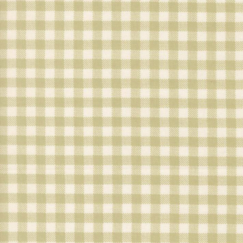 Pear green and cream gingham Quilting Cuddle fabric.