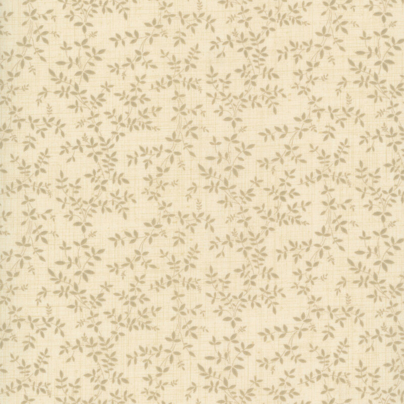 A cream fabric featuring a tonal vine print.