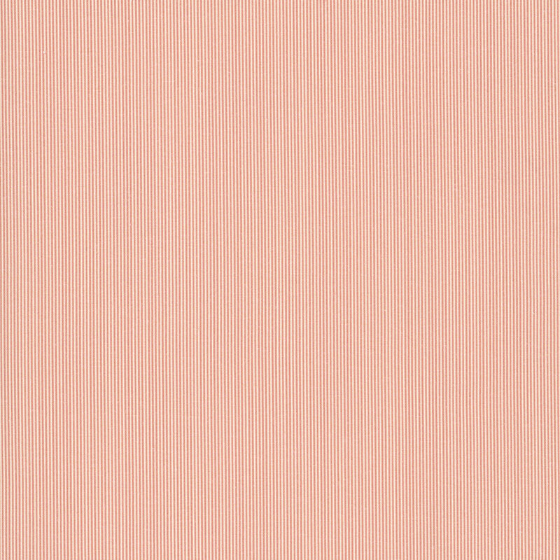 Blush pink and ivory striped fabric swatch.