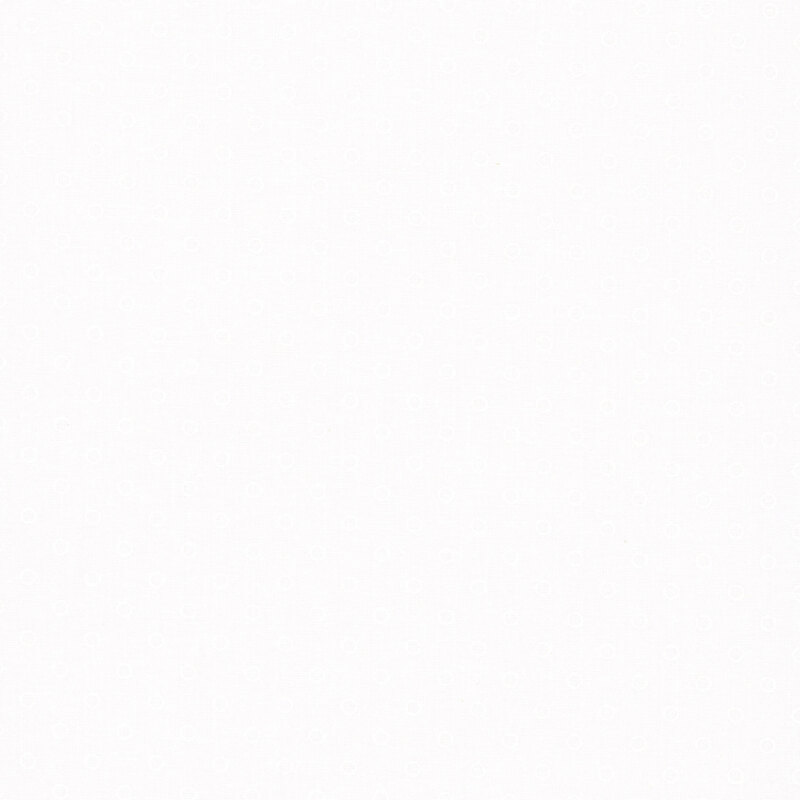 A white on white fabric with polka dots in a half drop pattern. 