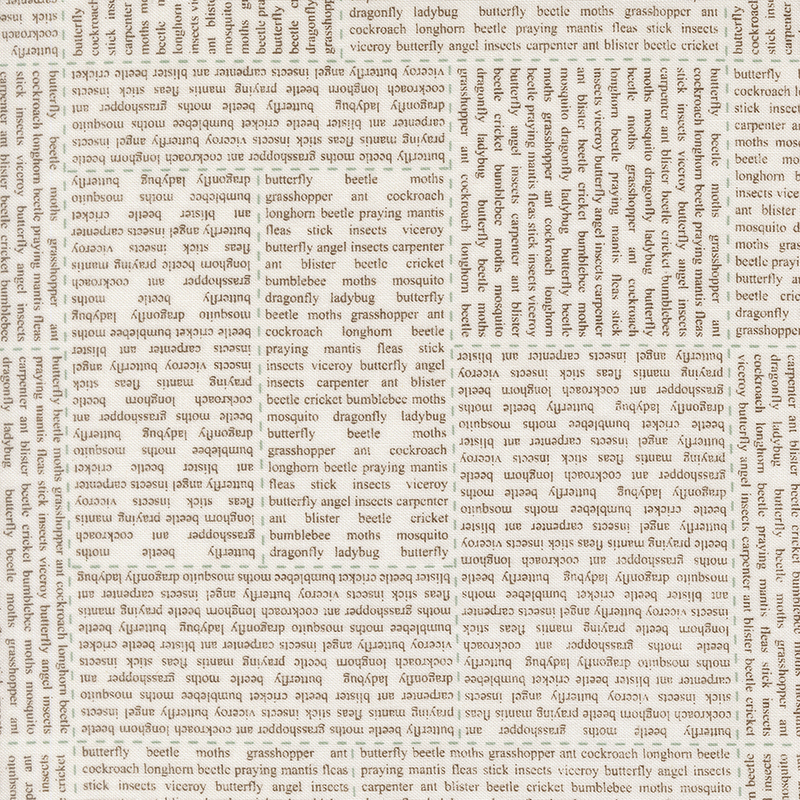 An off white fabric swatch featuring a news style text print in brown.
