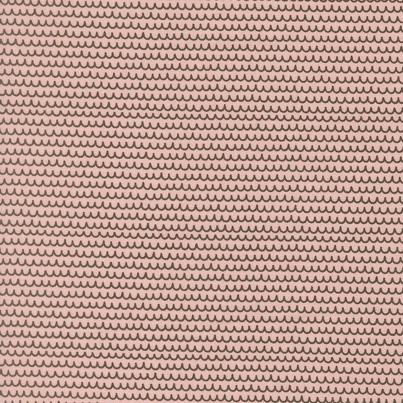 A blush fabric swatch featuring brown scalloped lines.