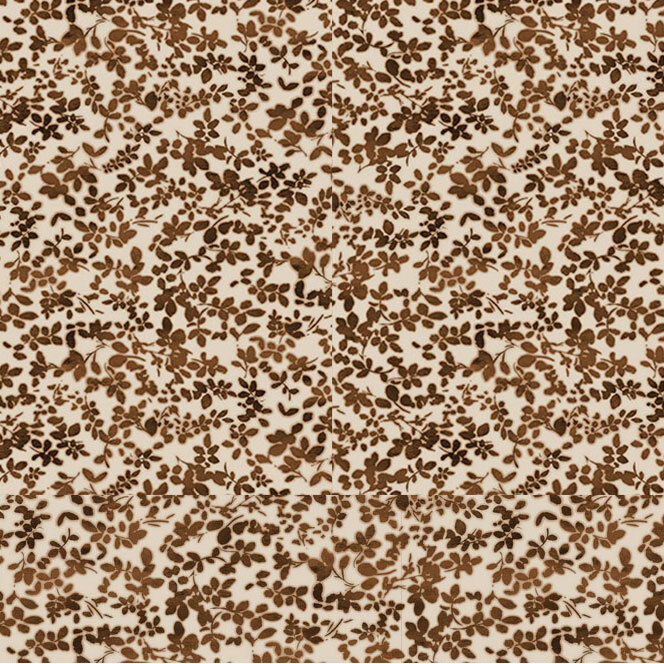 A light palomino fabric featuring a an ombre leaf print in tones of chocolate and hazel.