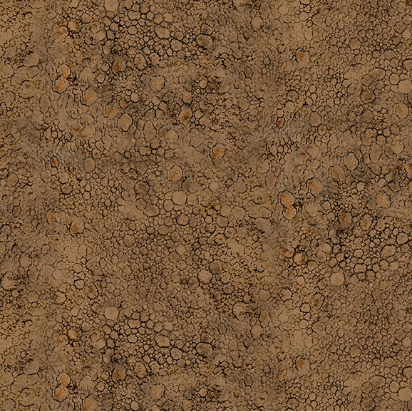 A brown fabric swatch featuring a textured organic print in droplet shapes.