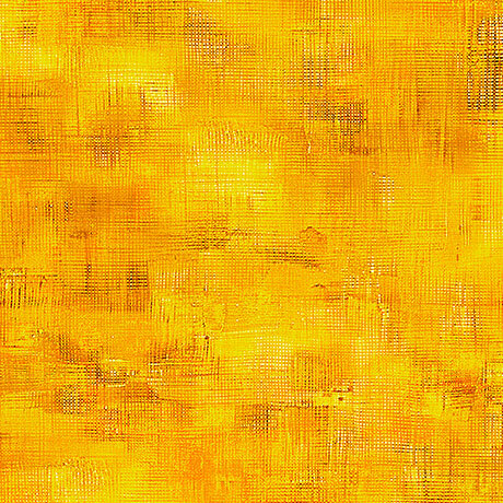 A gold fabric featuring a mottled crosshatch pattern and subtle black accents.