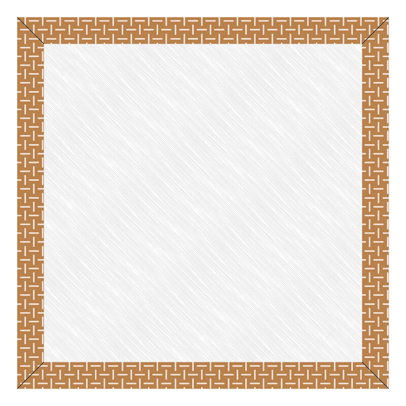 A square design board with a golden brown border, isolated on a white background.