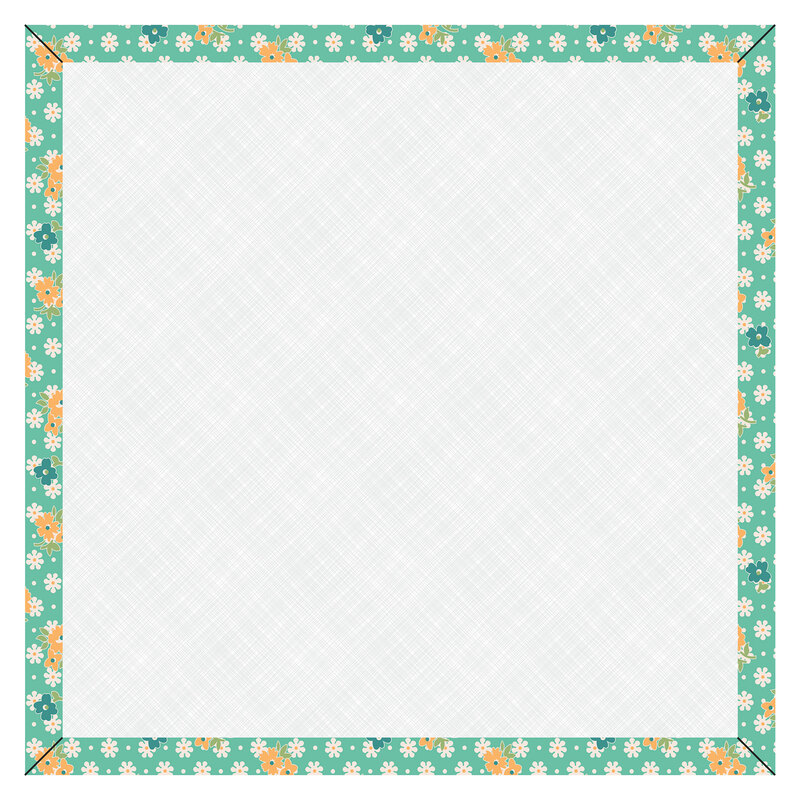 A square design board with an aqua green border, isolated on a white background.