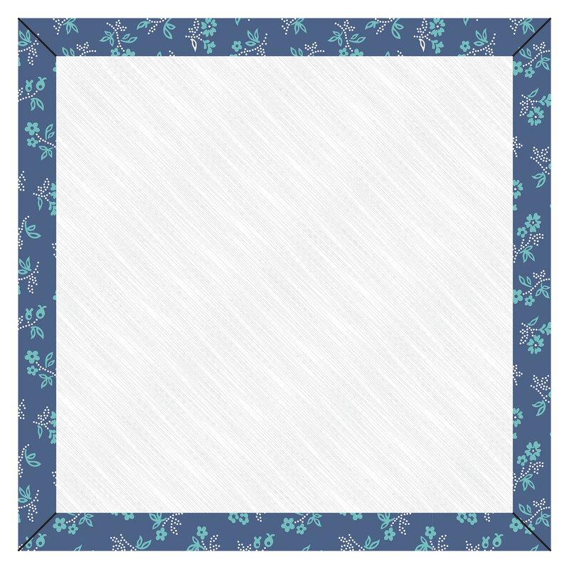 A square design board with a teal blue border, isolated on a white background.