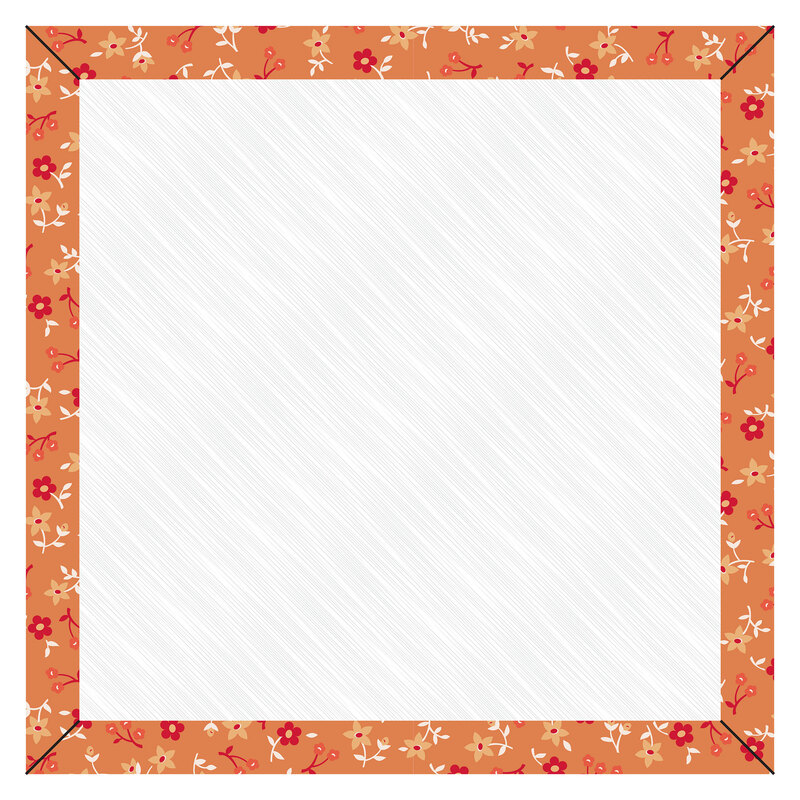 A square design board with an orange border, isolated on a white background.