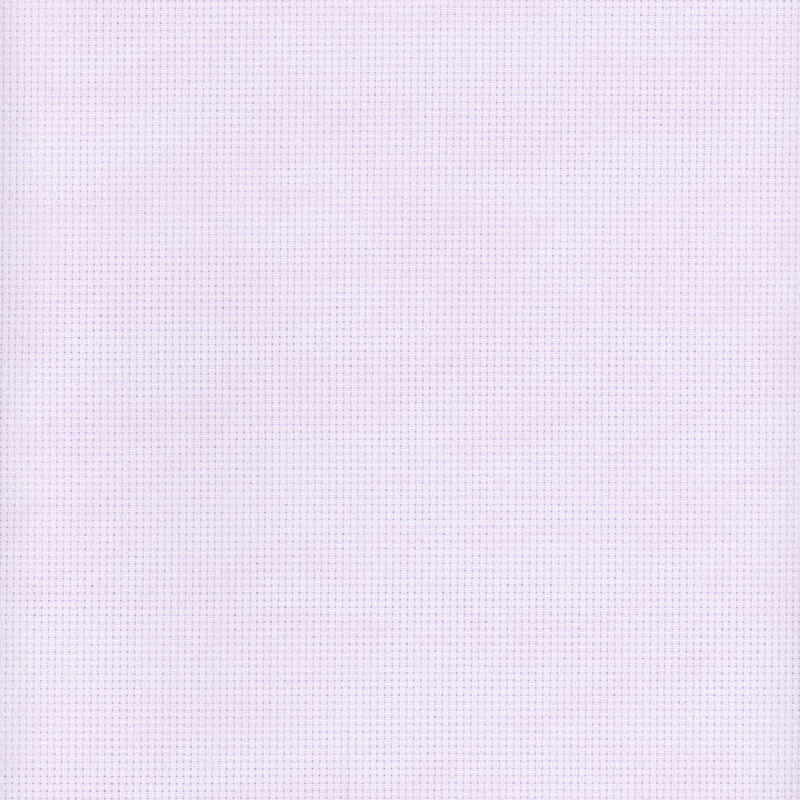A light purple swatch of 14 count aida cloth from Wichelt.
