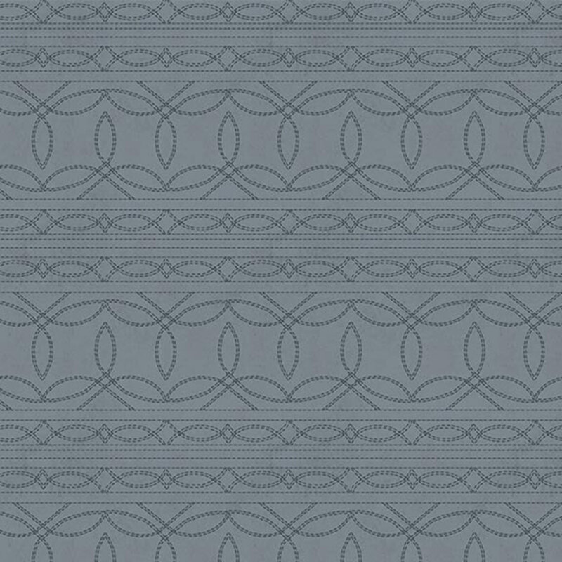 Faded denim blue fabric with a indigo blue southwestern stitching motif